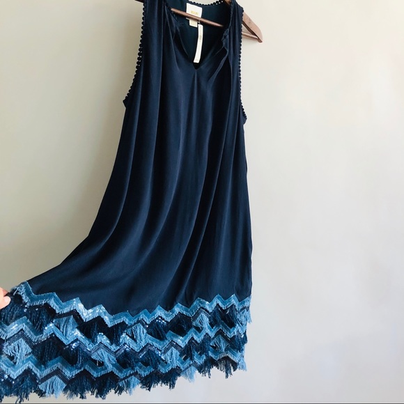 COPY - Anthropologie free people Maeve blue fringe dress - Picture 3 of 7